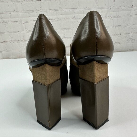 Fendi Women’s Brown Designer Suede Leather Oxford‎ Luxury Ankle Boot EU 37.5 - Picture 8 of 14